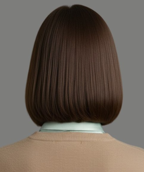 Carr&eacute; pour cheveux bruns &agrave; l&rsquo;aspect naturel &ndash; Vue de dos