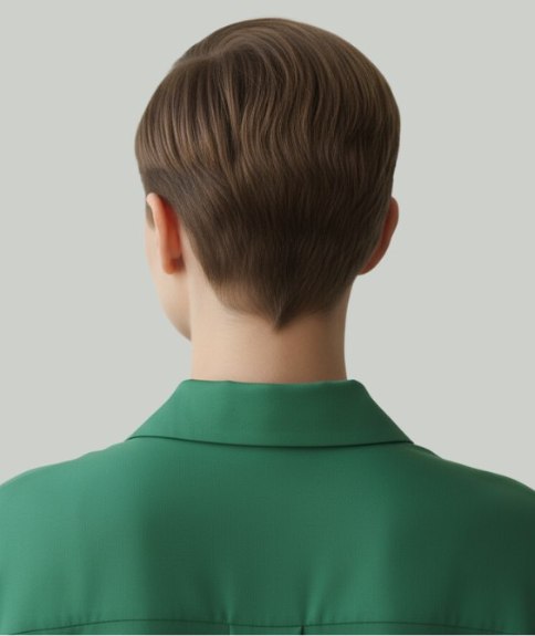 Coupe &agrave; la gar&ccedil;onne avec nuque tr&egrave;s courte &ndash; Vue de dos